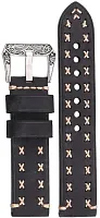 Ремешок для часов кожаный noname Black 22мм Ремешки и браслеты для часов