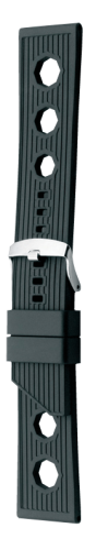 Ремешок Bonetto Cinturini каучуковый черный 24 мм 321024 Ремешки и браслеты для часов