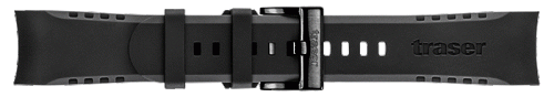Каучуковый ремешок Traser №124 Q Tactical, черный 22 мм - 110512 Ремешки и браслеты для часов
